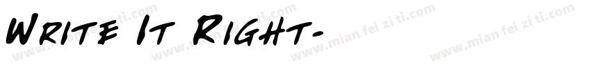 Write It Right字体转换